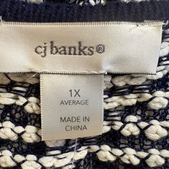CJ Banks boho black white 3/4 sleeve cotton blend open front draped cardigan NWT - Picture 6 of 8